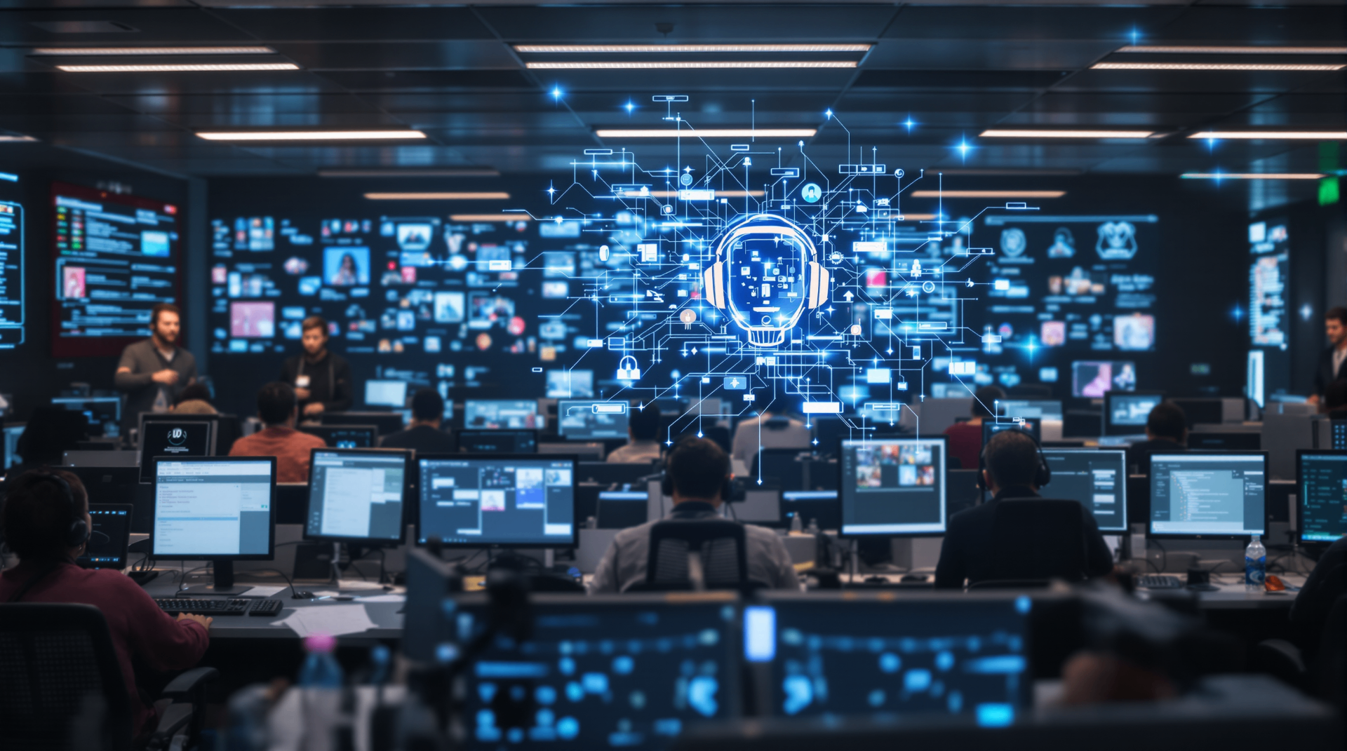 From Cost Center to Revenue Engine: How an AI Assistant Drove an 18.8% Sales Uplift for a Major Cosmetics Distributor - Advanced AI robot system with futuristic cityscape background