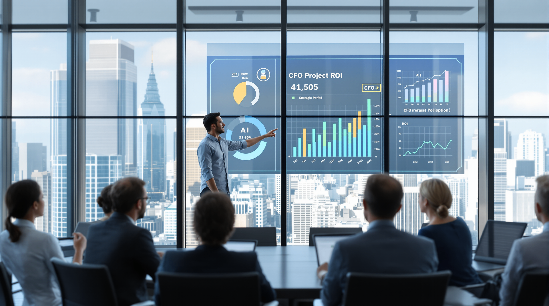 CFO's Playbook for Evaluating AI Investments - CFO working on financial analysis and AI investment calculations